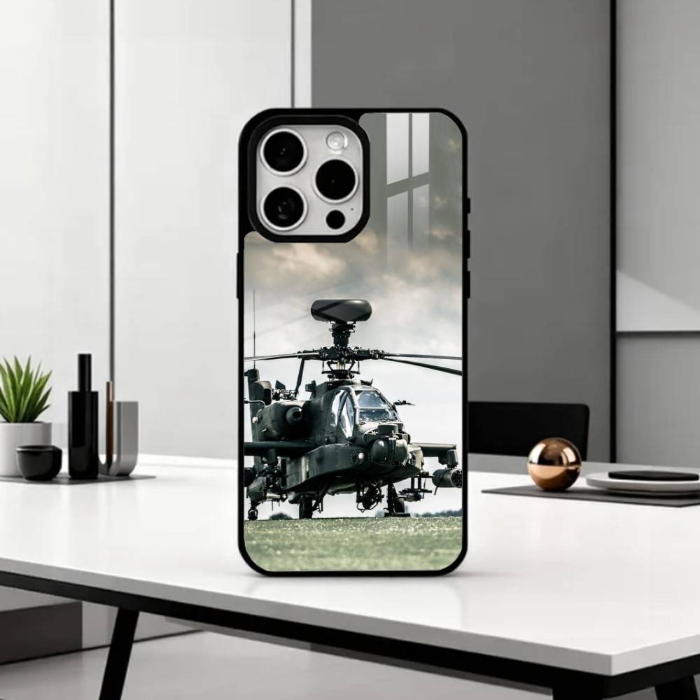 Apache AH-64 Helicopter Gunships Phone Case For iPhone17,16,15,14,13,12,11 Plus,Pro Max Magnetic For Magsafe Wireless Charging