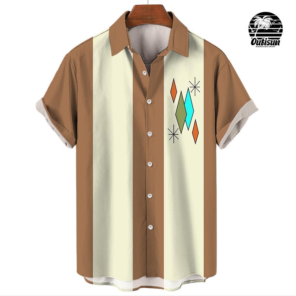New Hawaiian Shirts for Men Casual Button Down Short Sleeve Unisex Striped 3D Print Summer Beach European Size S to 5XL