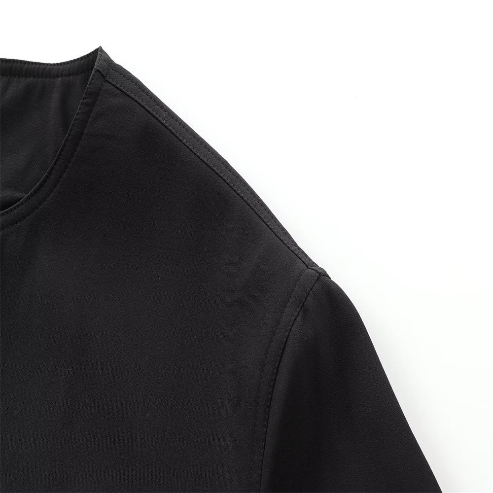 Cross-border Wholesale Foreign Trade Women's Clothing 2025 European and American New Fashion Loose Round Neck Pocket Decoration Long-sleeved Short