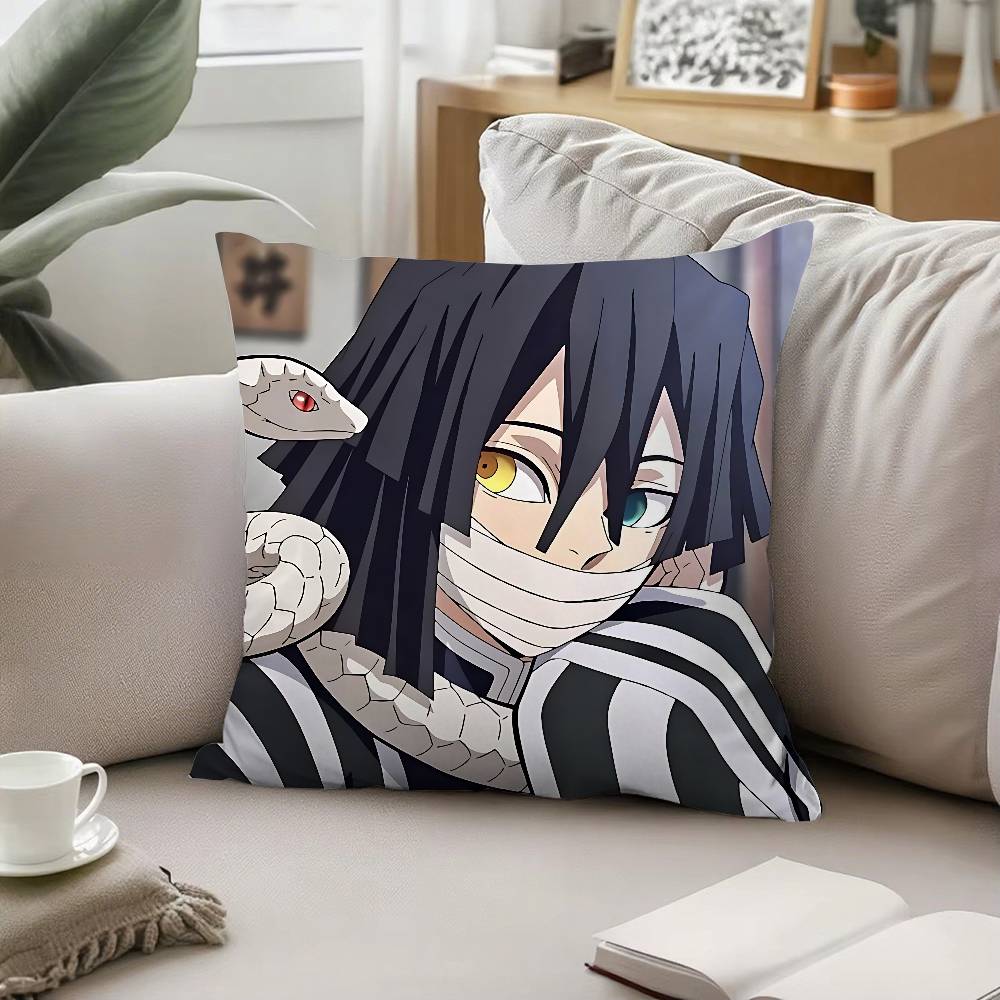 Cool Iiguro Obanai Pillow Case Cushion Cover Soft Cute Throw Pillow Case For Car Sofa Pillowcase Polyester With Zipper