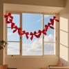 Christmas Velvet Bow Garland Christmas Decoration Xmas Decor Reusable Ornament Bow Garland Banner For Wall Store Bar Holidays