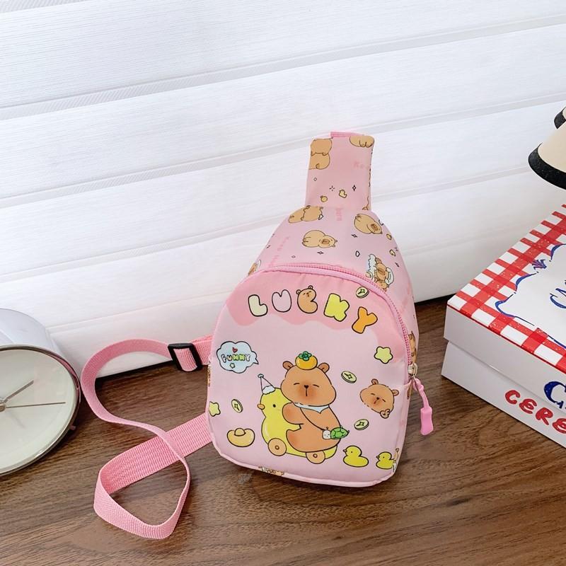 Capybara Animal Pattern Single Shoulder Crossbody Chest Bag Fashion Kids Gift
