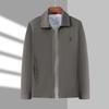 2026 Men's Spring & Autumn Jacket for Middle-Aged & Elderly: Business Casual Long Sleeve Lapel Outerwear