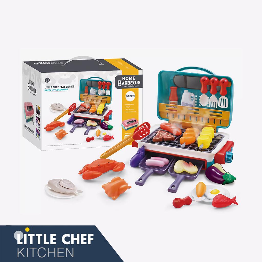 Set Simulat de Grătar pentru Copii cu Lumină Spray și Sunet Jucărie de Bucătărie Pretend Joc Gătit Jucării Educative BBQ pentru Copii Cadouri de Crăciun