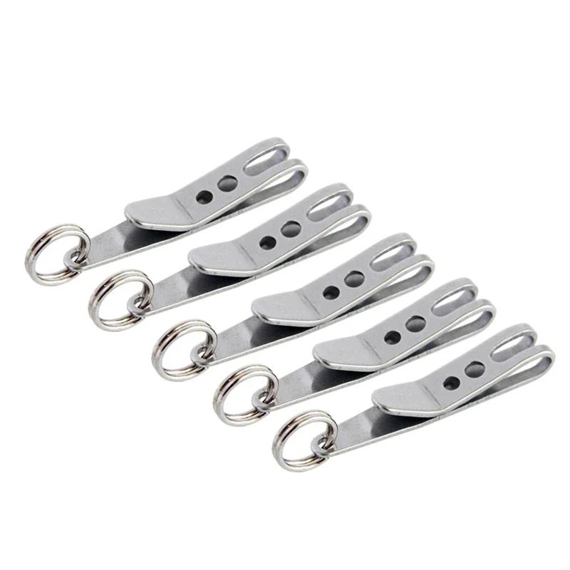 1PC Multitools Carabiner Pocket Clip Stainless Steel Bag Waist Belt Hanging Clip Mini Metal Key Buckle Holder Outdoor Tools