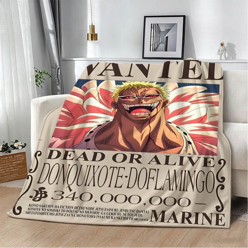 O-One Piece Luffy Shanks Kaido Anime Wanted Flannel Blanket Soft Throw Blanket Art For Home Decor Bedroom Bed Sofa Picnic Gifts