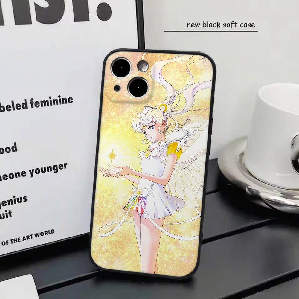 T-Tsukino U-Usagi Brave Cartoon Girl Sailor M-Moon Phone Case Silicone Soft For IPhone 17 Air 16 15 14 13 12 11 Plus Pro Max Plu