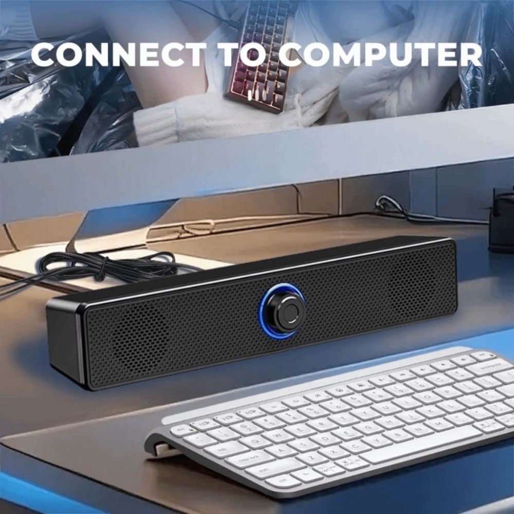 Wireless Bluetooth Speaker Stereo USB Powered Soundbar PC Soundbar Conference Room