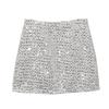 Silver Sequin A-Line Mini Skirt – Anti-Exposure, Shiny, Short Skirt for Women