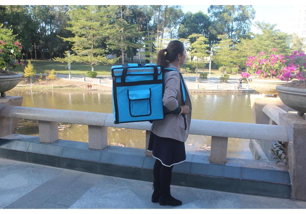 Zaino termico da asporto per pizza, grande capacità 42L/62L, borsa a spalla doppia portatile per esterni