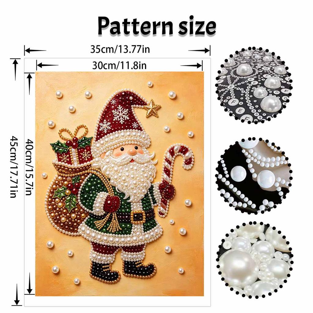 Christmas Pearl Painting Kit Santa Claus Gift Candy Cane Handmade DIY Home Decoration Painting