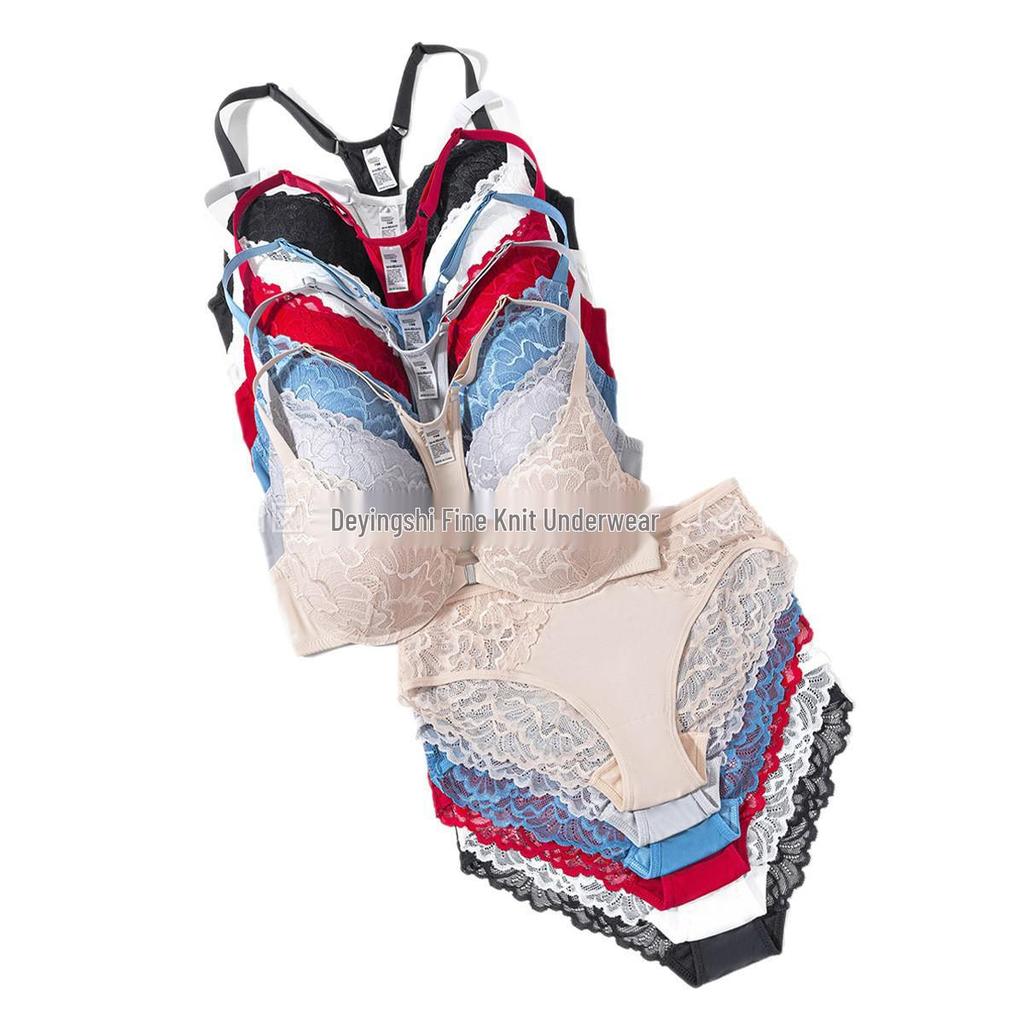 Großgrößen Frontverschluss Damen-Dessous-Set mit schönem Bügel-BH am Rücken