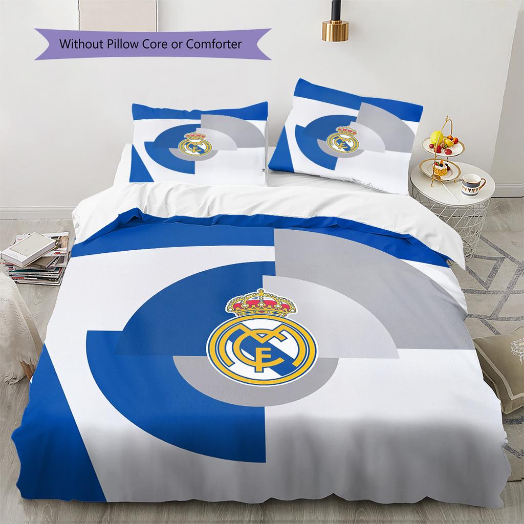 Real Madrid C.F.  Set cu model cuvertură de pat Decorațiune interioară Cadou (1 * față de plapumă + 2 * fețe de pernă fără umplutură)