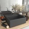 Day and Night - Day and Night Luxury Square Washbasin with Dark Gray Ceramic Overflow 41x41 Cm