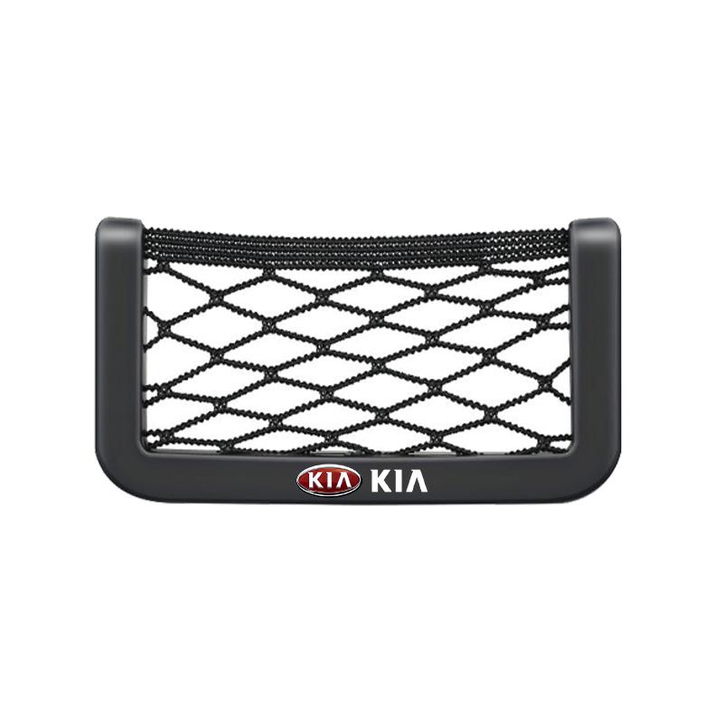 Car Organizer Storage Bag Auto Paste Net Pocket Phone Holder Car Goods For Kia Rio 3 K2 Ceed Cerato K3 Sportage 4 Picanto K5 Optima Sorento Forte
