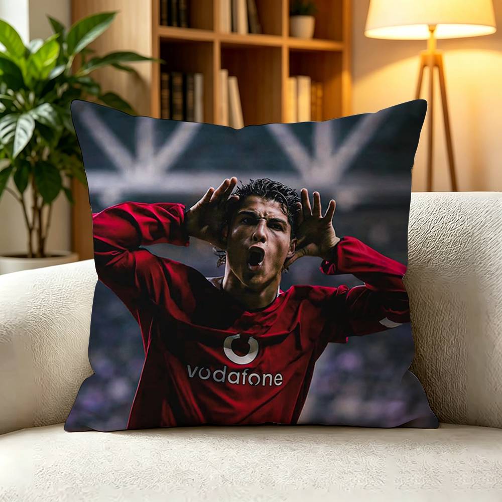 CCristiano Ronaldo Football Legend Sports  Pillow Case Square DoubleSided Sofa Cushion Cover Bedroom Bedside Pillow