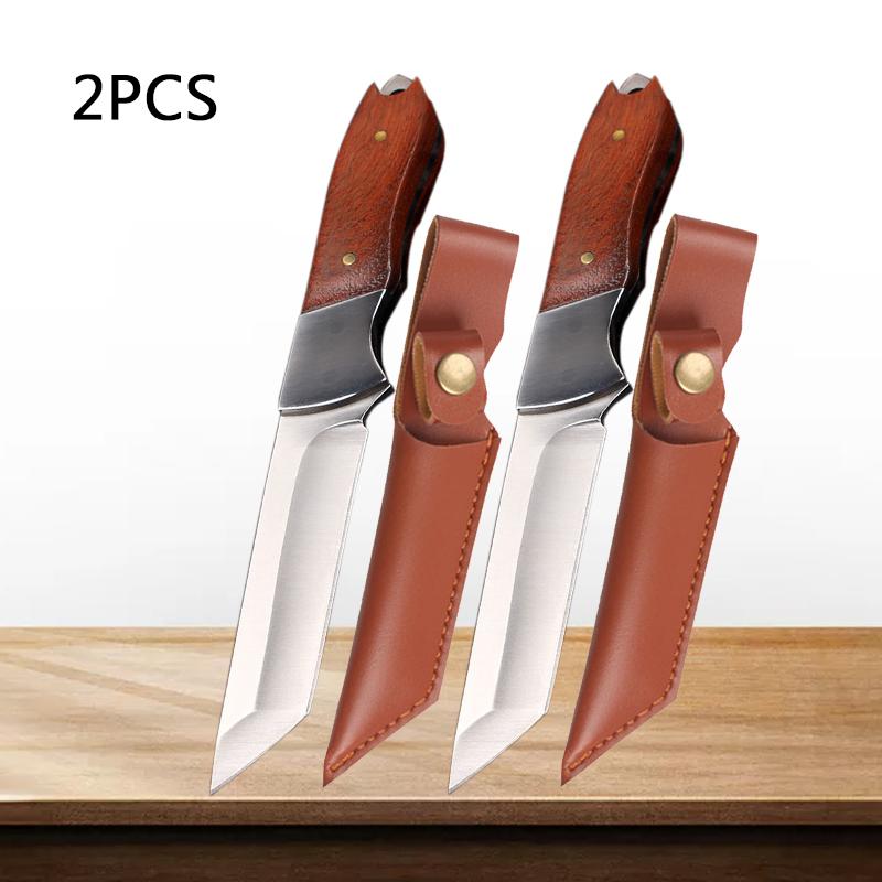 Stainless Steel Professional Boning Knife Vegetable Fruit Slicing Knife Sheep Beef Meat Cleaver Cutting Knife with Wood Handle