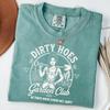 Comfort Color Dirty Hoes Garden Society T shirt for Women Funny Gardener Gift with We Thrive Where Others Wilt Quote and Sarcastic Gardening