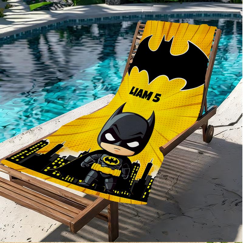 Toalha de Praia com Estampa do Batman, Toalha de Praia Versátil Leve Absorvente para Piscina Surf Yoga Banheiro, Perfeita para Presente de Aniversário Feriado