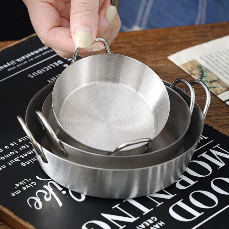 

3 шт./набор Миска из нержавеющей стали Миска для риса, вина, салата, закусок, фруктов Посуда Соусницы Тарелка для еды Кухонные принадлежности 3Pcs серебряный