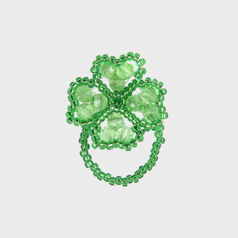 

Eireve BEADED LUCKY CLOVER RING green