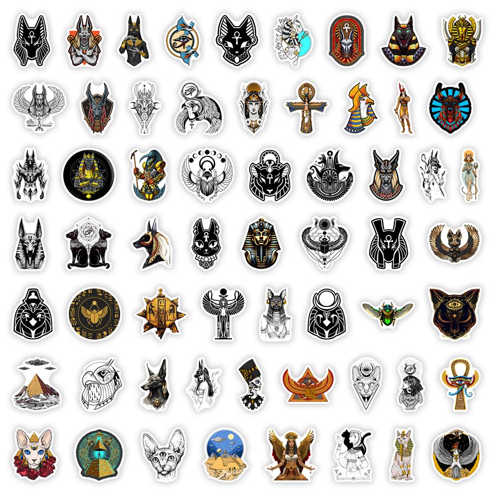 Egypt Mythology Gods Totem Stickers DIY Toys Gift Waterproof Decal for Scrapbook Journal Laptop Phone Luggage Bottles Decorative