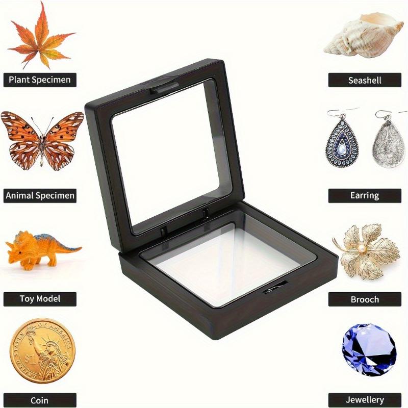 5 sztuk/zestaw Pudełko do przechowywania biżuterii 3D Opakowanie Etui Kamień szlachetny Pływająca rama Membrana Pierścień Etui na monety Uchwyt na naszyjnik