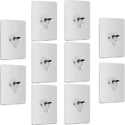Seamless Self Adhesive Hanging Hooks Punch Free Nail & Screw Stickers 10 Pack