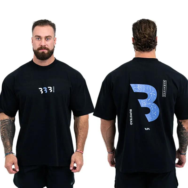 

2025 100% Cotton Men s Fashion Letter Print High Quality T-shirt Fitness Street Wear Summer Casual O-neck Oversized Sports Top S