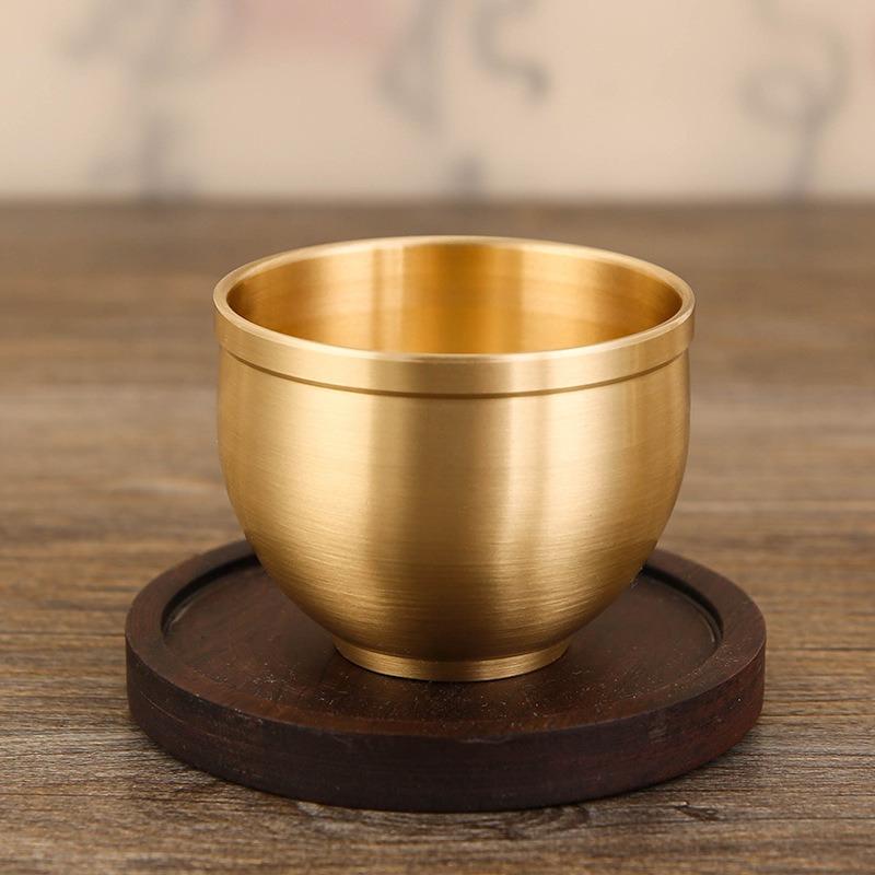 1 Pc Water Cups High-color Value of Pure Copper Small Wine Cups All Brass Traditional High-end Household Tea Cups Water Cups