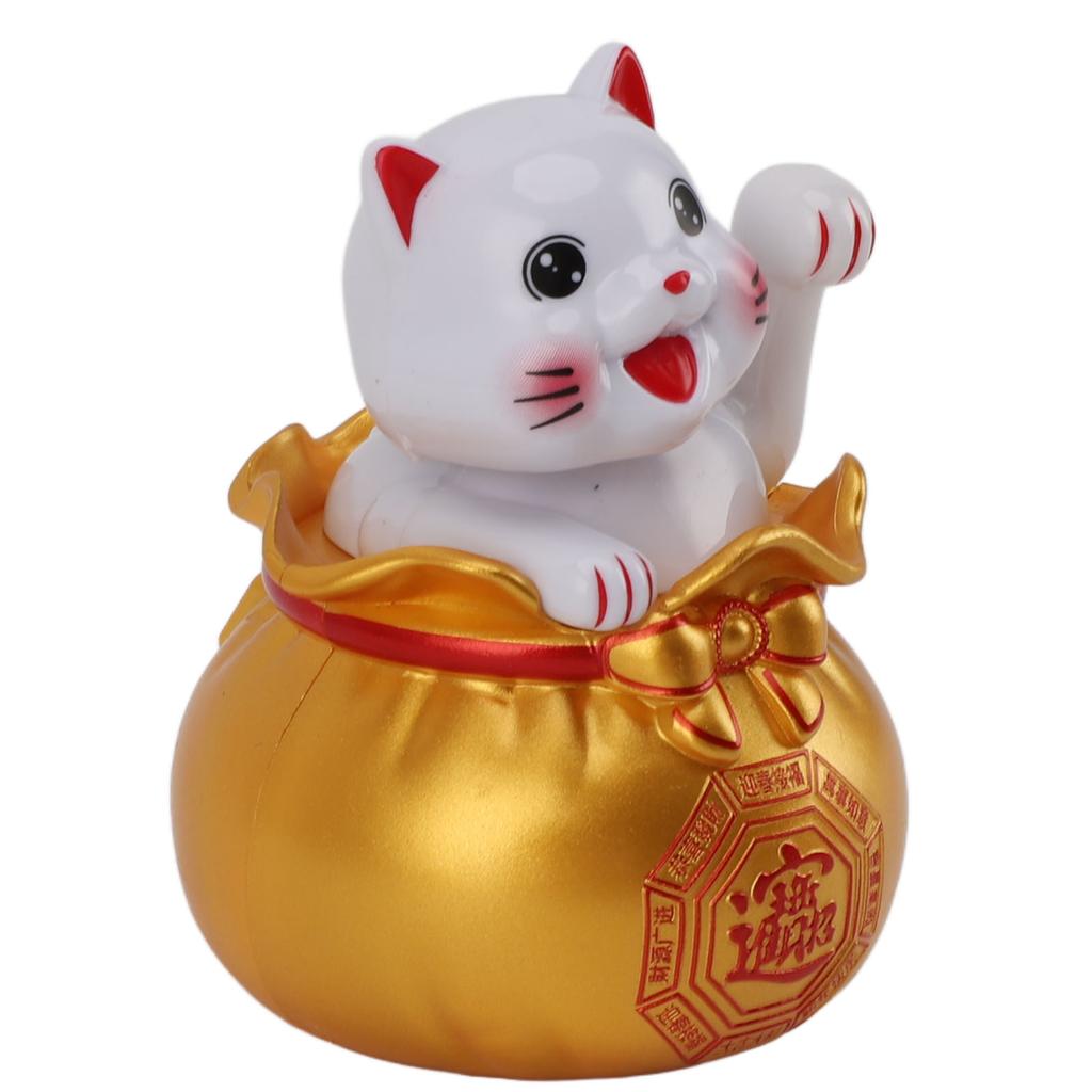 Solarbetriebene Glückskatze Glück Reichtum Willkommenskatze Autodeko Schreibtisch Kasse Eröffnung