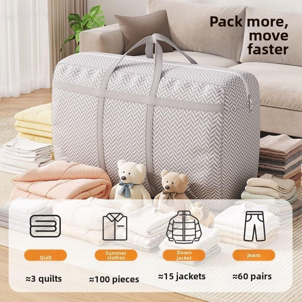 New Multifunctional Duffle Bag with Handle Foldable Clothes Storage Bins Dust-Proof Large Capacity Moving Luggage Bags for Home