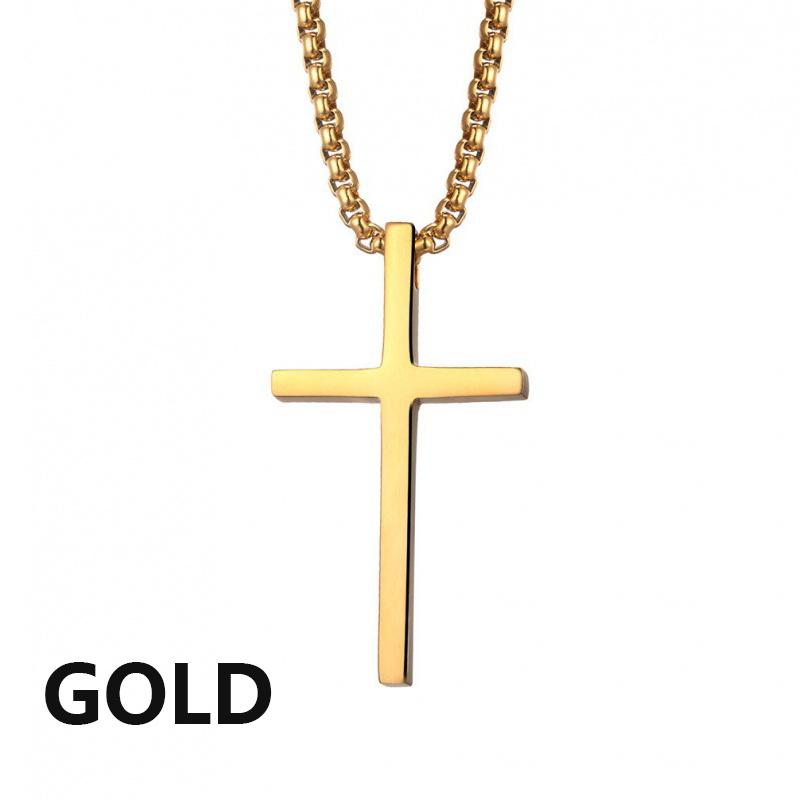 Stainless Steel Cross Pendant Necklace for Men Women Minimalist Jewelry Male Female Prayer Necklaces Chokers  Jewelry