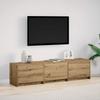 TV Cabinet with LED Artisan Oak Finish 165 x 34 x 40 cm Particleboard
