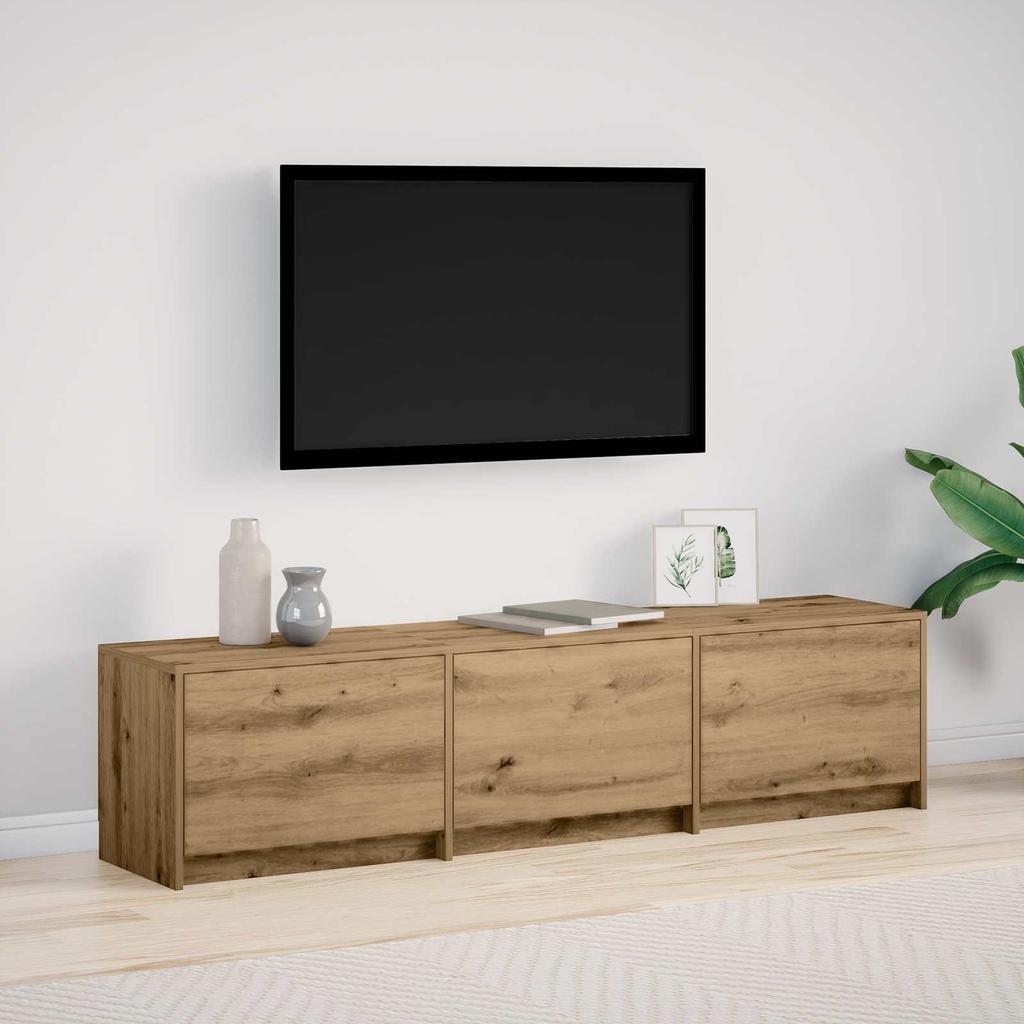 TV Cabinet with LED Artisan Oak Finish 165 x 34 x 40 cm Particleboard