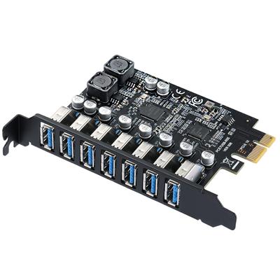 Mzhou 7 Port USB PCIe Expansion Card for Desktop 5Gbps Data UASP Plug and Windows Mac OS with Heatsink for Thermal Protection 3.0 PC, Ultra-Speed