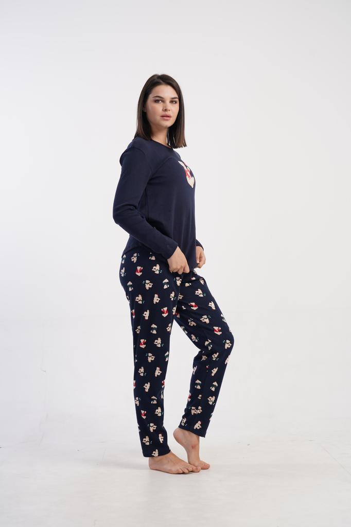 Women's Cotton Pajama Long Pants and Sleeve Comfortable L Vienetta Warm