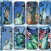 Statue-of-Liberty-New-York Phone Case For iPhone17,16,15,14,13,12,11 Plus,Pro Max, Soft Silicone Black Cover