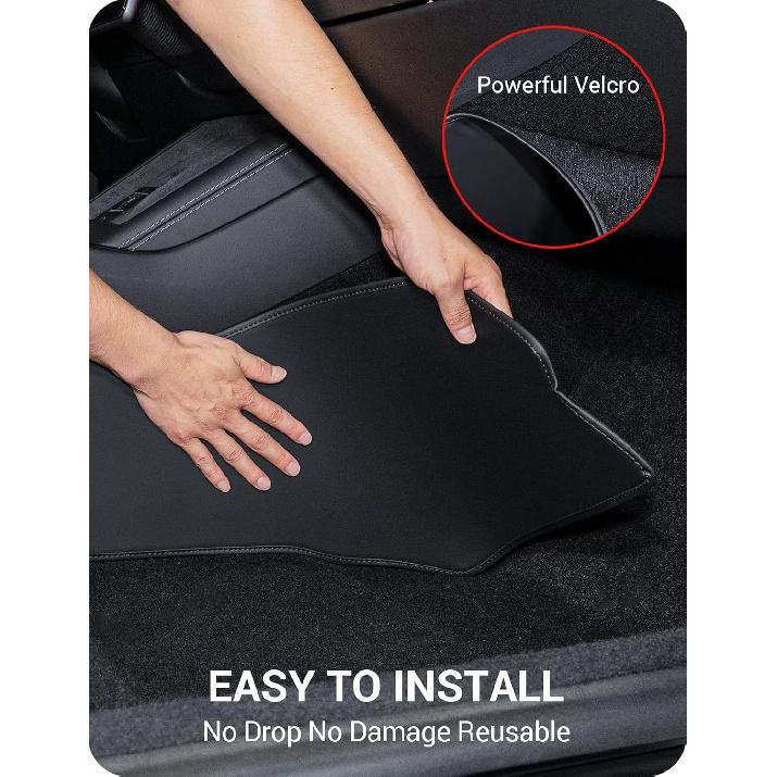 BASENOR 2026 2025 2024 Tesla Model 3 Highland Center Console Side Anti-Kick Mats, Waterproof & Dust Resistant Protector Cover Front Seat Side Leather