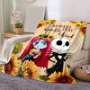 1pc. Always Stay Humble & Kind Sunflower Jack Skellington Sally Cartoon Blanket, Seasonal Home Decor Gift for Friends and Family, Soft Warm