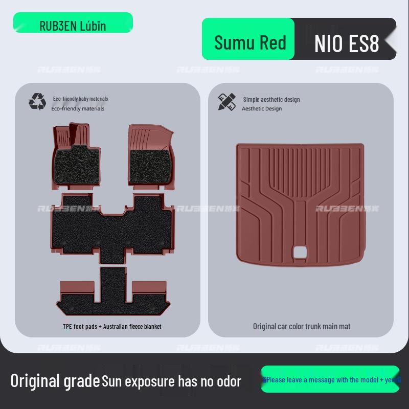 Pamir Brown TPE Floor Mats for Nio ES8 - Complete Car Interior Accessory Set