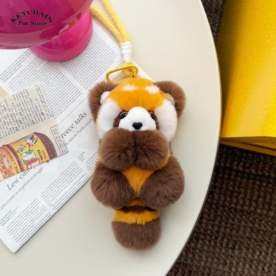 Cartoon Red Panda Plush Key Chains Toy Pendant Little Raccoon Doll Keychain Doll Women Bag Charm Raccoon Decor Accessories Gifts
