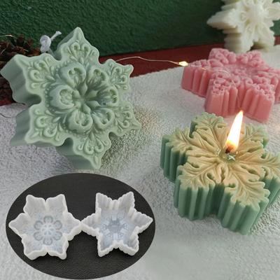 Moule Flocon de Neige en Silicone pour Noël Bougie Savon DIY Aromathérapie Plâtre Bougie Décoration Moules Bonbon Chocolat Outils de Fabrication