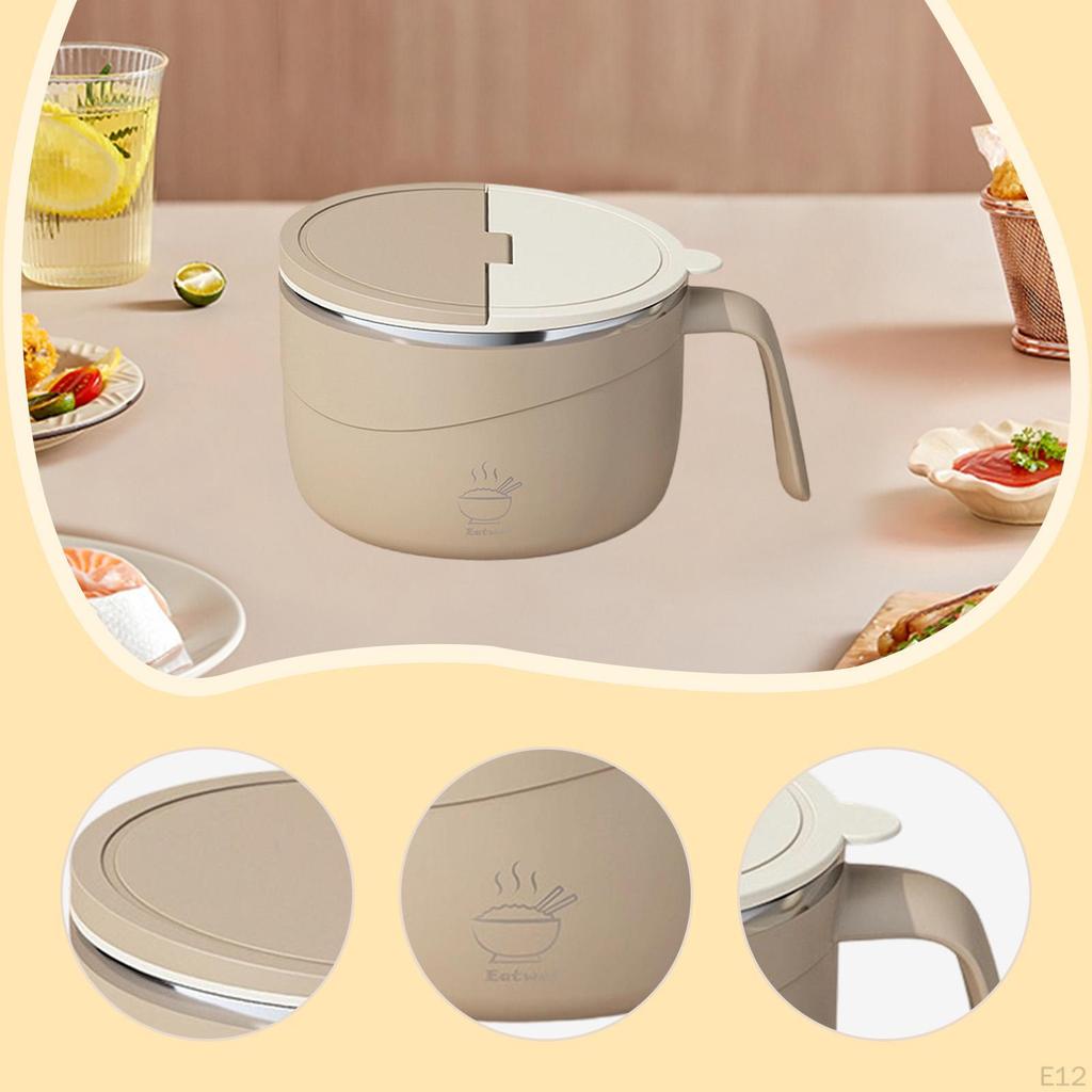 with Lid, Round Soup Bowl, Kitchen Utensil, Household Accessory, Large Capacity Cereal Container,