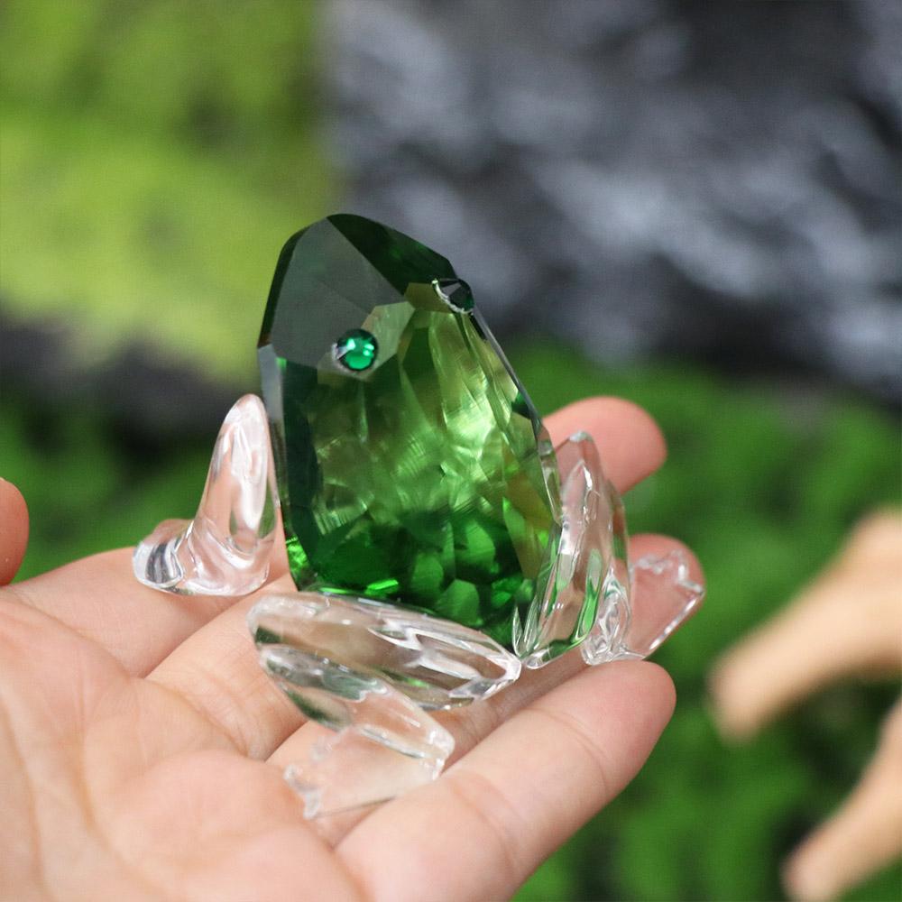 Transparent Crystal Frog Figurines Handicraft Simulation Animal Decoration  Garden Ornament