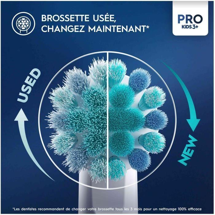 Oral-B Pro Kids Brosse à Dents Électrique Enfant, Reine des Neiges Disney, 1 Brossette Brossage Doux, Minuteur et Vibrations