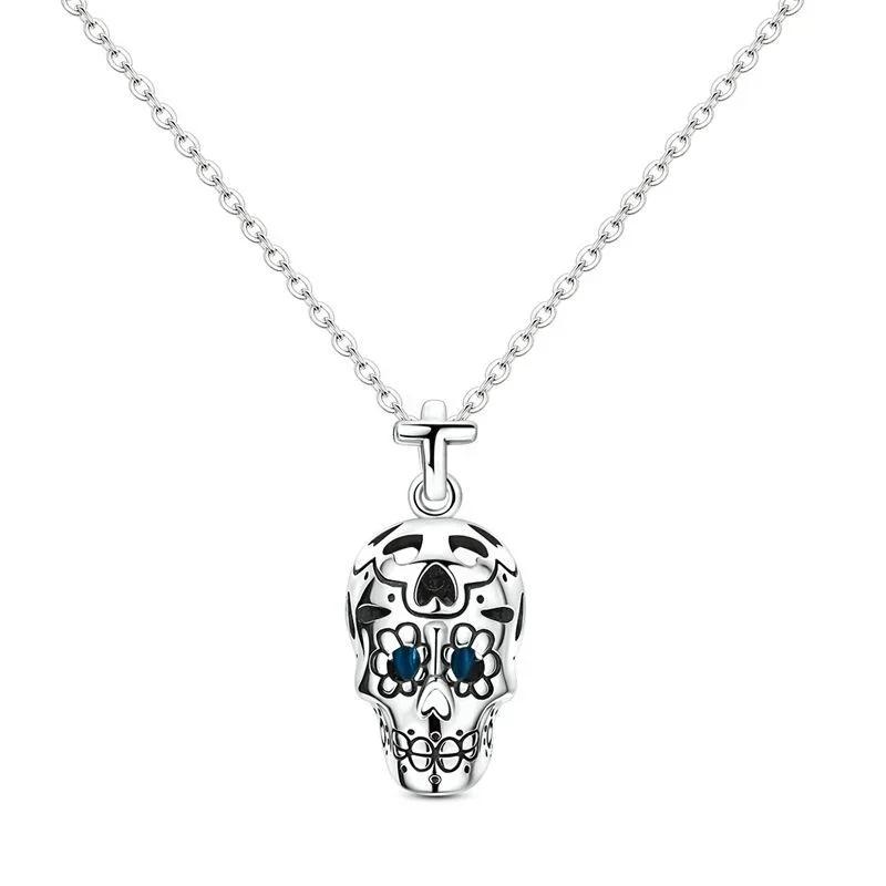 Halloween Copper Skull Charm Luminous Pumpkin Ghost Clown Bead Pendant Ring Necklace Bracelet Diy Jewelry Gift