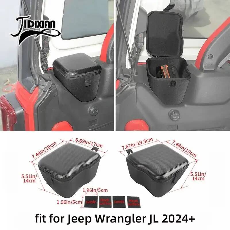 

JIDIXIAN Car Rear Trunk Side Storage Boxes fit for Jeep Wrangler JL 4-Door 2018 Up Anti-Scratch Design for Camping Off-Road
