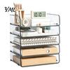 Stationery Storage Tray Clear Acrylic File Organizer Tray, 1/2/3/4/5 Tier Paper Ducument Document Holder Box, Stackable Office Supplies Desk Rack Box
