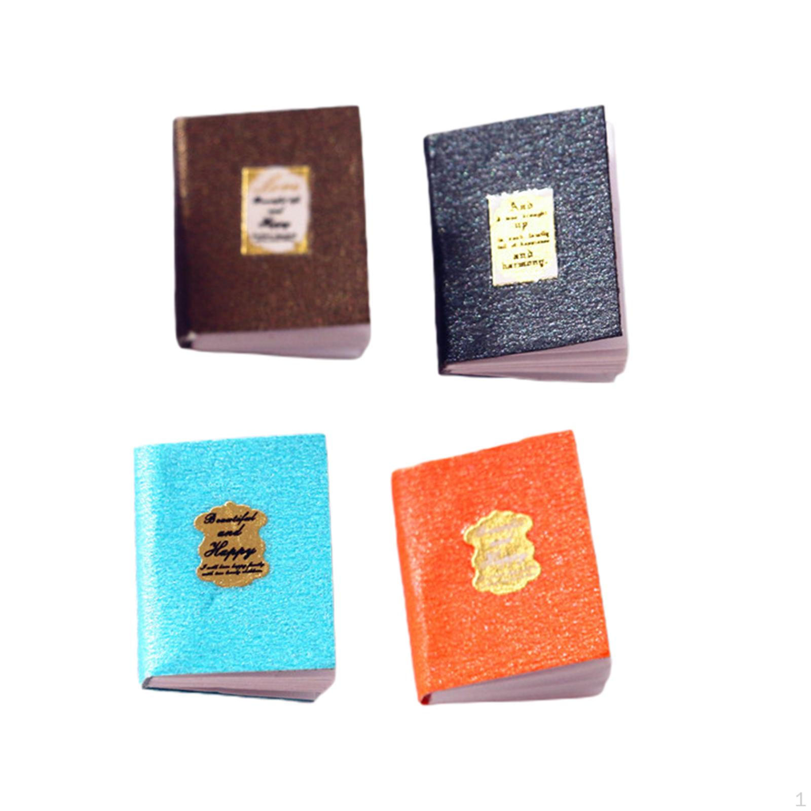 1:12 Scale 4 Piece Miniature Book Set Dollhouse Accessory B